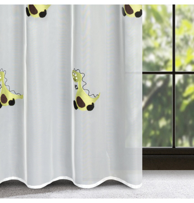 Hotová záclona DINO bílá - na průchodkách