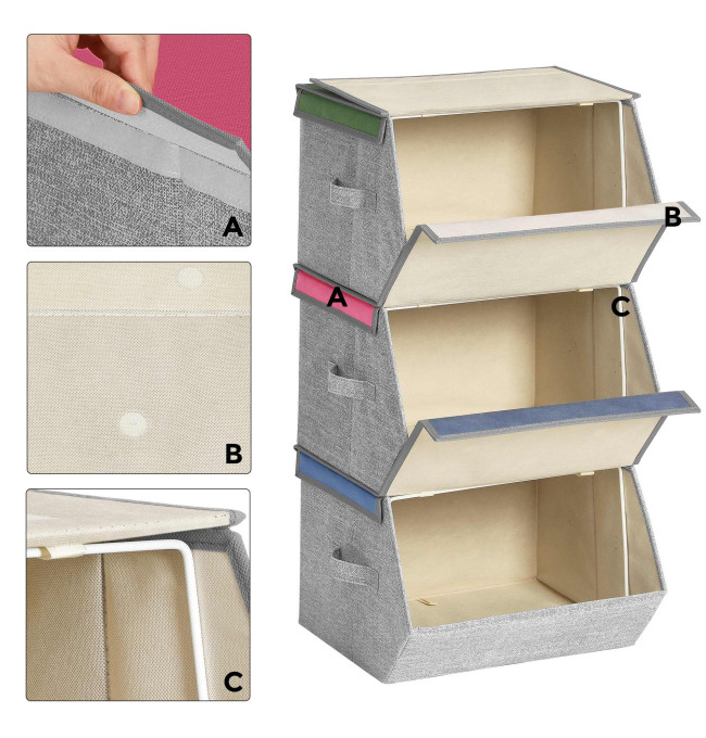 Dětské stohovatelné boxy na hračky RFB760P01