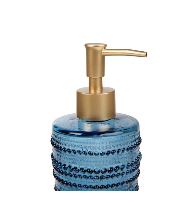 Dávkovač na mýdlo MONSATO skleněný, modrý 866703