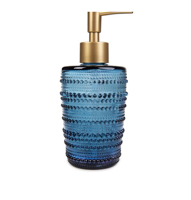 Dávkovač na mýdlo MONSATO skleněný, modrý 866703