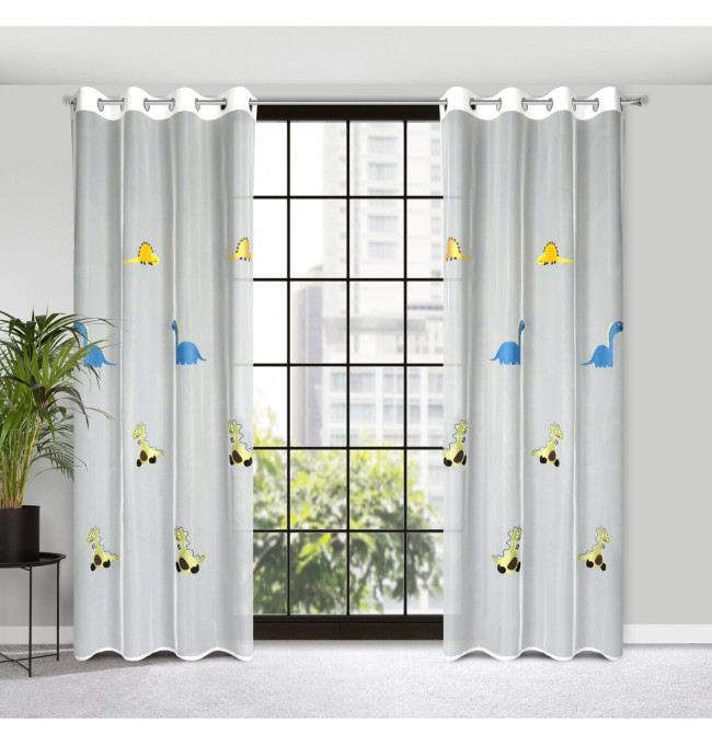 Hotová záclona DINO bílá - na průchodkách