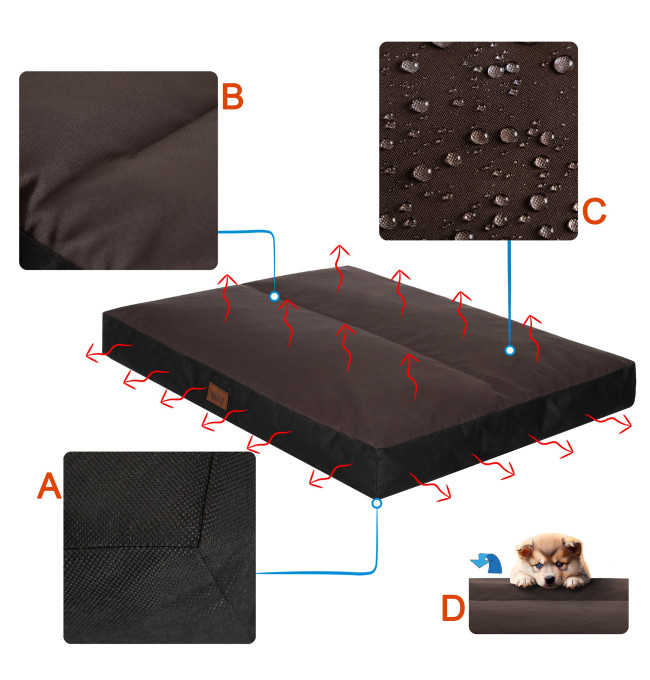 Obdélníkový matrac L tmavě hnědý