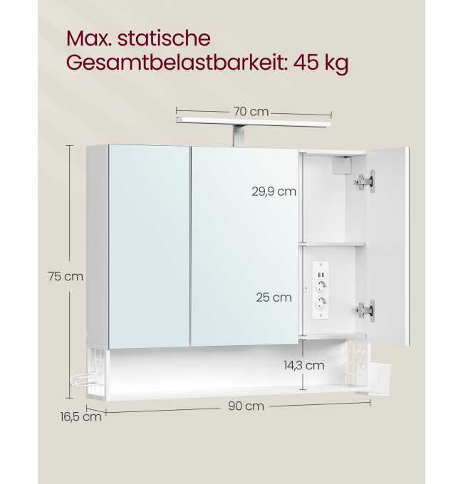 Zrcadlová skříňka BBK136W01