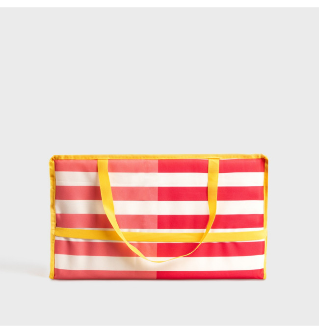 Plážová podložka COLOR VIBES s pruhy, červená / bílá / žlutá 743412