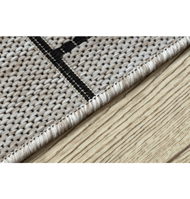 Běhoun SIZAL FLOORLUX 20605 trojúhelníky geometrický - stříbrný, černý