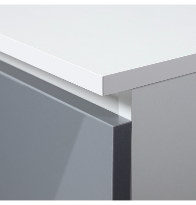 Rohový kancelářský stůl B20 155 cm levý, metalický lesk