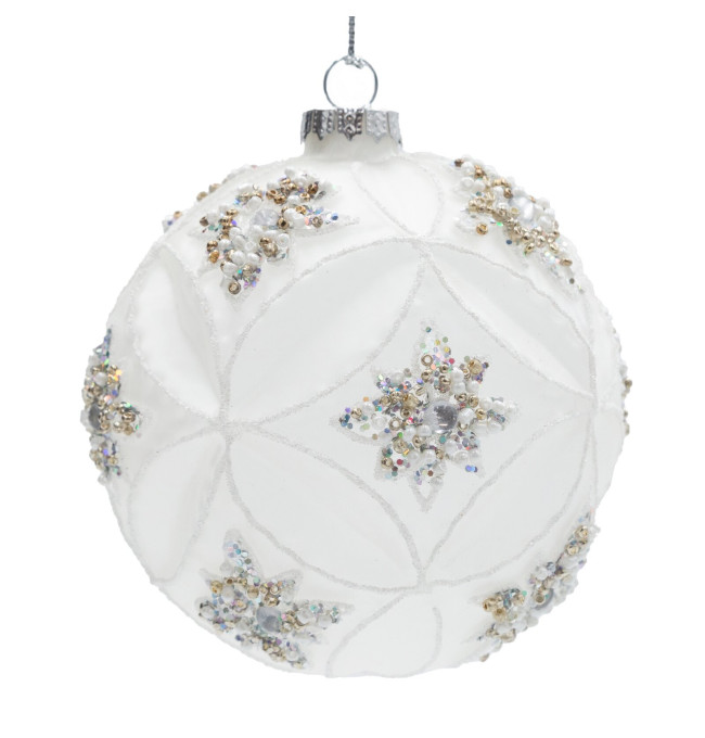 Závěsná vánoční dekorace CHRISTMAS 525 bílá / zlatá (4 ks)