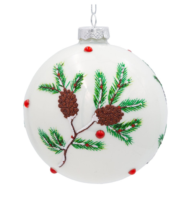 Závěsná vánoční dekorace CHRISTMAS 530 bílá / zelená (4 ks)