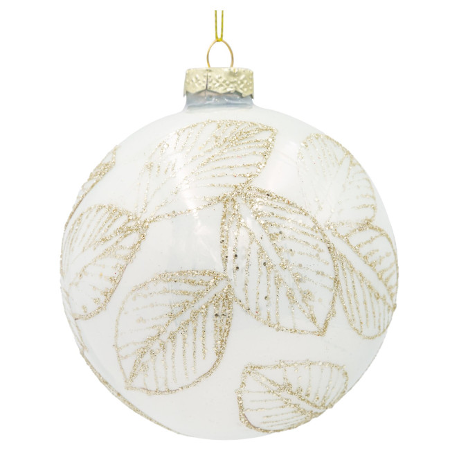 Závěsná vánoční dekorace CHRISTMAS 522 zlatá / bílá (4 ks)
