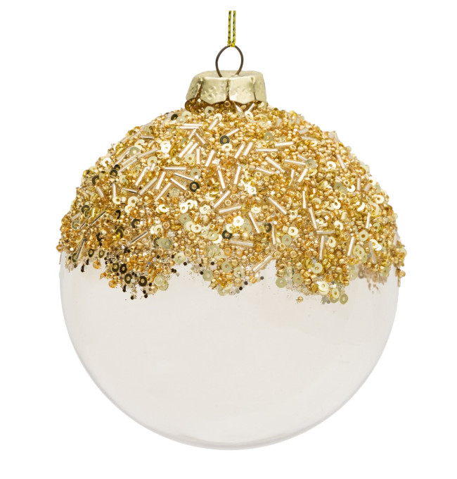 Závěsná vánoční dekorace CHRISTMAS 539 bílá / zlatá (4 ks)