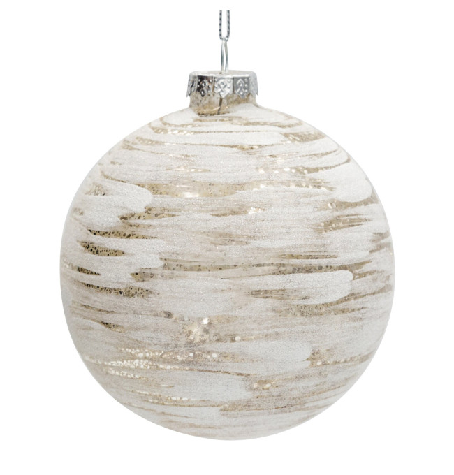 Závěsná vánoční dekorace CHRISTMAS 566 bílá / zlatá (4 ks)