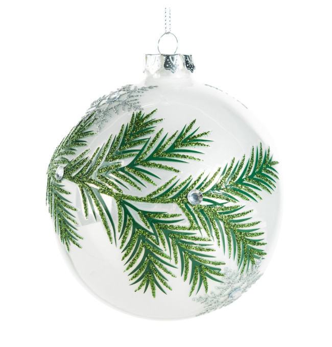 Závěsná vánoční dekorace CHRISTMAS 568 bílá / zelená (4 ks)