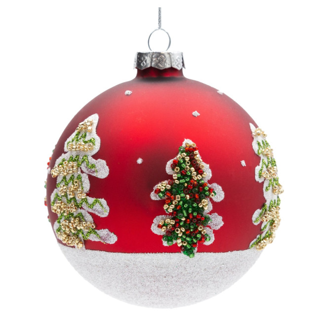 Závěsná vánoční dekorace CHRISTMAS 531 červená / zelená (4 ks)