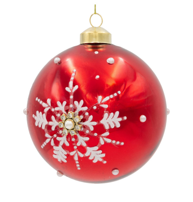 Závěsná vánoční dekorace CHRISTMAS 545 bílá / červená (4 ks)