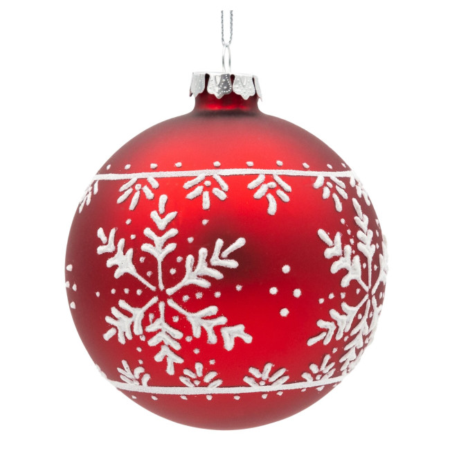 Závěsná vánoční dekorace CHRISTMAS 569 bílá / červená (4 ks)