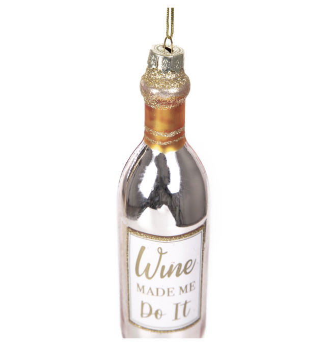 Vánoční ozdoba GLASSO vínová láhev 861661