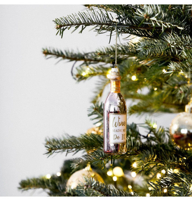 Vánoční ozdoba GLASSO vínová láhev 861661