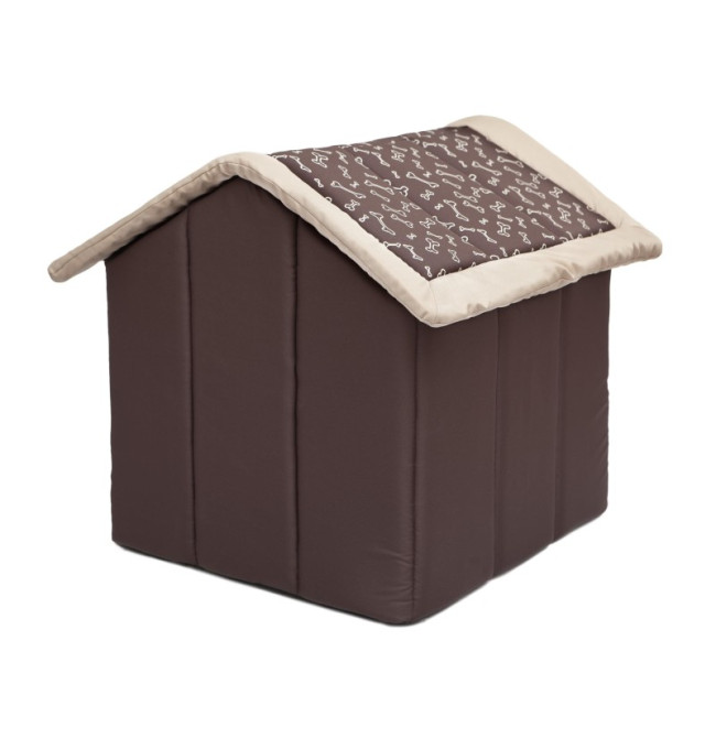 Bouda pro psa R2 kostičky, hnědá