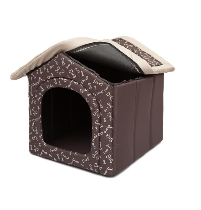 Bouda pro psa R2 kostičky, hnědá