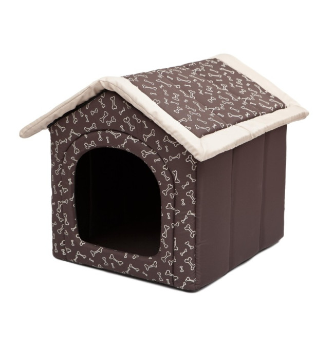 Bouda pro psa R2 kostičky, hnědá