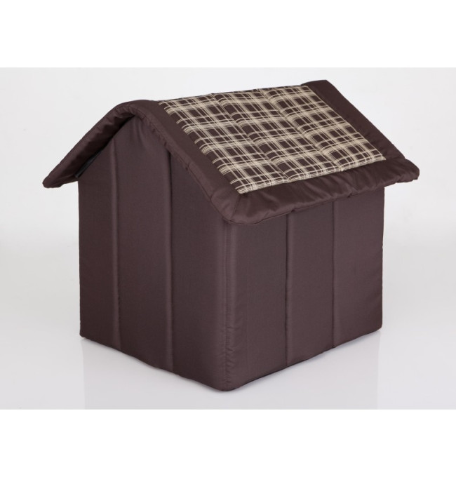 Bouda pro psa R2 pásky, hnědá