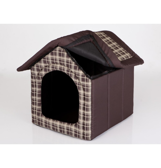 Bouda pro psa R2 pásky, hnědá