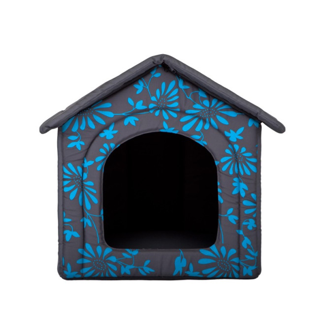 Bouda pro psa R2 květiny, šedá