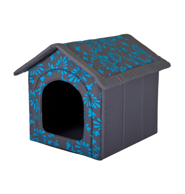 Bouda pro psa R2 květiny, šedá