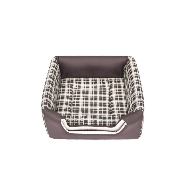 Bouda a pelíšek pro psa BUTTERFLY R4 károvaná, hnědá