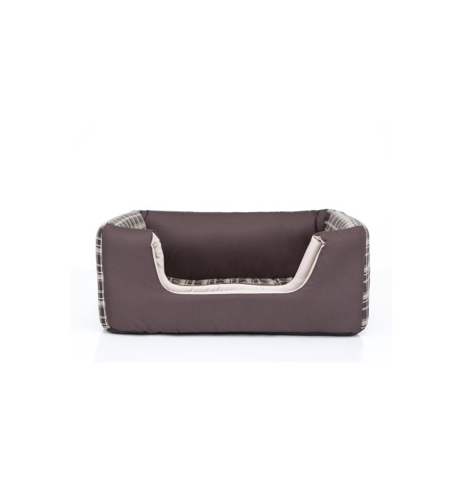 Bouda a pelíšek pro psa BUTTERFLY R2 károvaná, hnědá