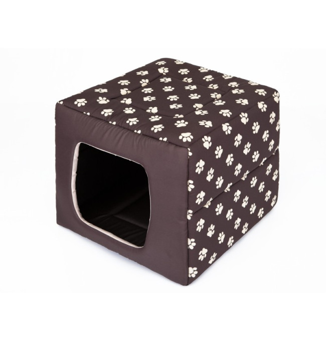 Bouda a pelíšek pro psa BUTTERFLY R3 tlapky, hnědá