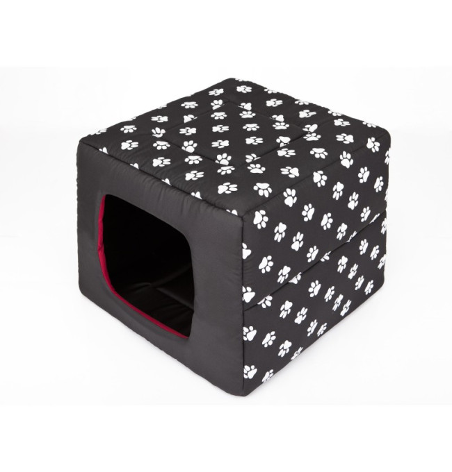 Bouda a pelíšek pro psa BUTTERFLY R4 tlapky, černá