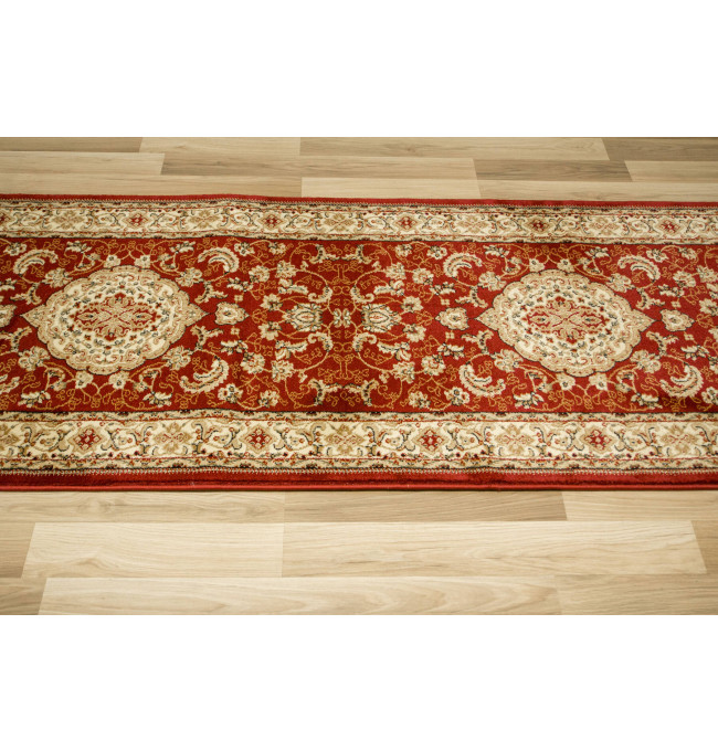 Běhoun Super Rose 2095A ornament / květiny, červený / krémový