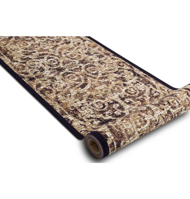 Protiskluzový běhoun DIGITAL - CLASSIC Ornament, béžový / hnědý