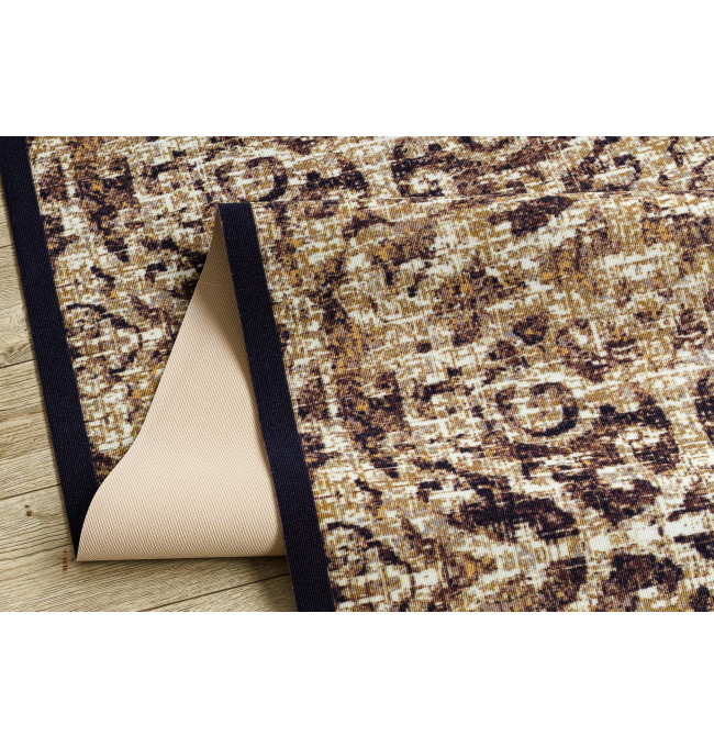 Protiskluzový běhoun DIGITAL - CLASSIC Ornament, béžový / hnědý