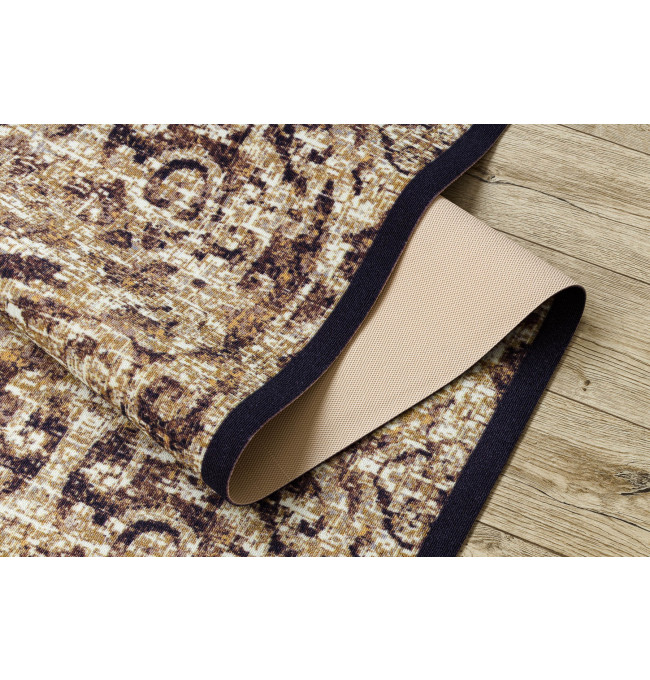 Protiskluzový běhoun DIGITAL - CLASSIC Ornament, béžový / hnědý