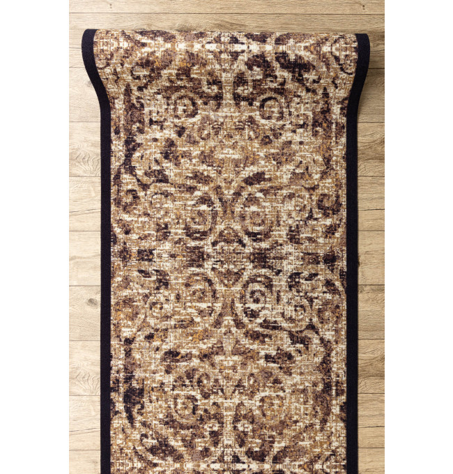 Protiskluzový běhoun DIGITAL - CLASSIC Ornament, béžový / hnědý