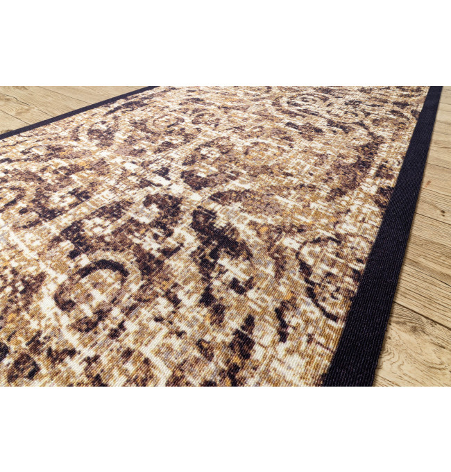 Protiskluzový běhoun DIGITAL - CLASSIC Ornament, béžový / hnědý