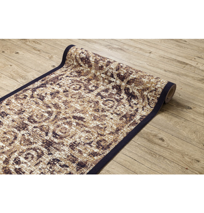 Protiskluzový běhoun DIGITAL - CLASSIC Ornament, béžový / hnědý