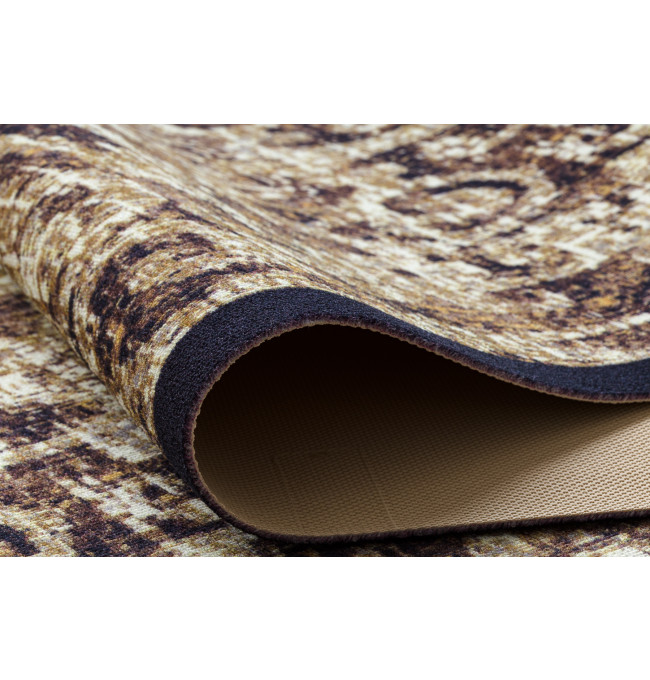 Protiskluzový běhoun DIGITAL - CLASSIC Ornament, béžový / hnědý