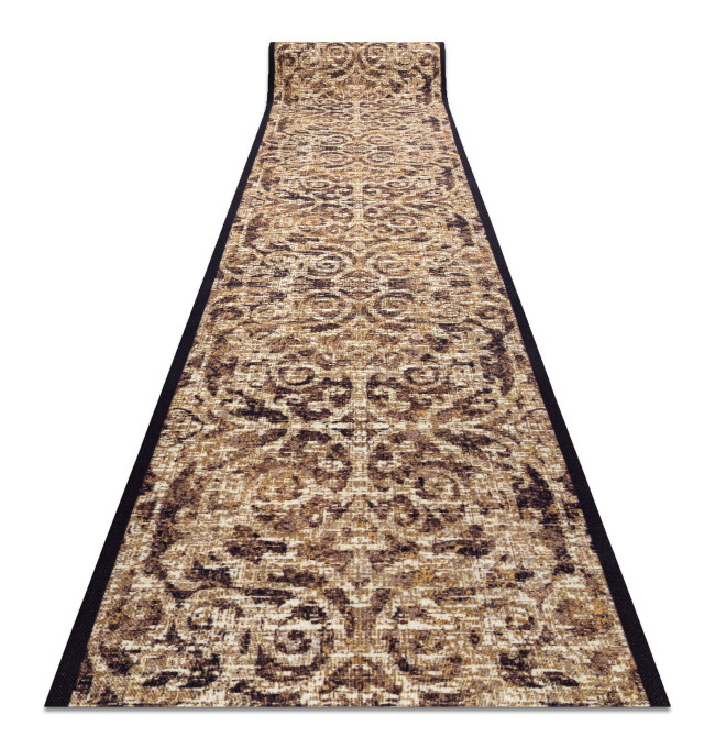 Protiskluzový běhoun DIGITAL - CLASSIC Ornament, béžový / hnědý