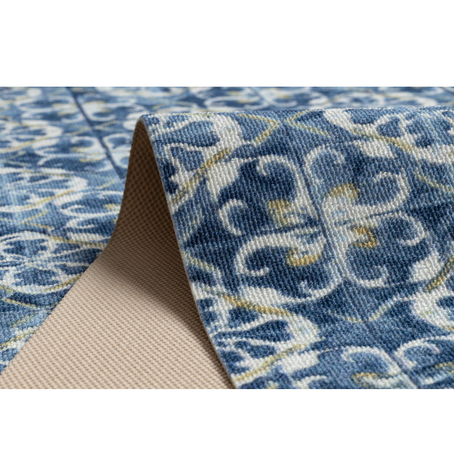 Protiskluzový běhoun DIGITAL lisabonský obklad, modrý / zlatý