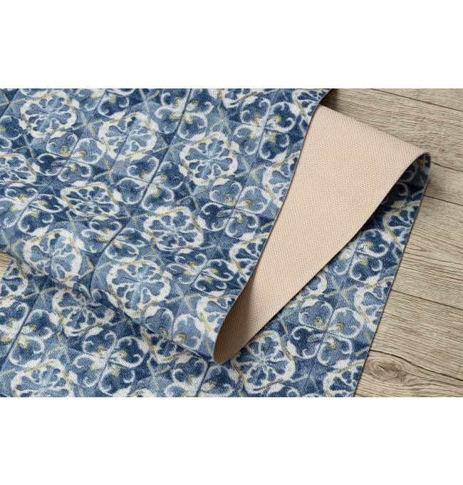Protiskluzový běhoun DIGITAL lisabonský obklad, modrý / zlatý