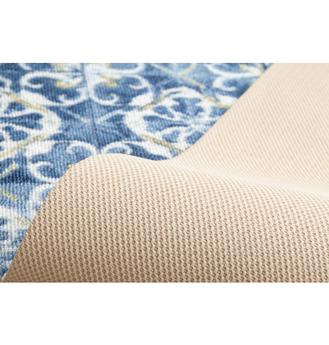 Protiskluzový běhoun DIGITAL lisabonský obklad, modrý / zlatý