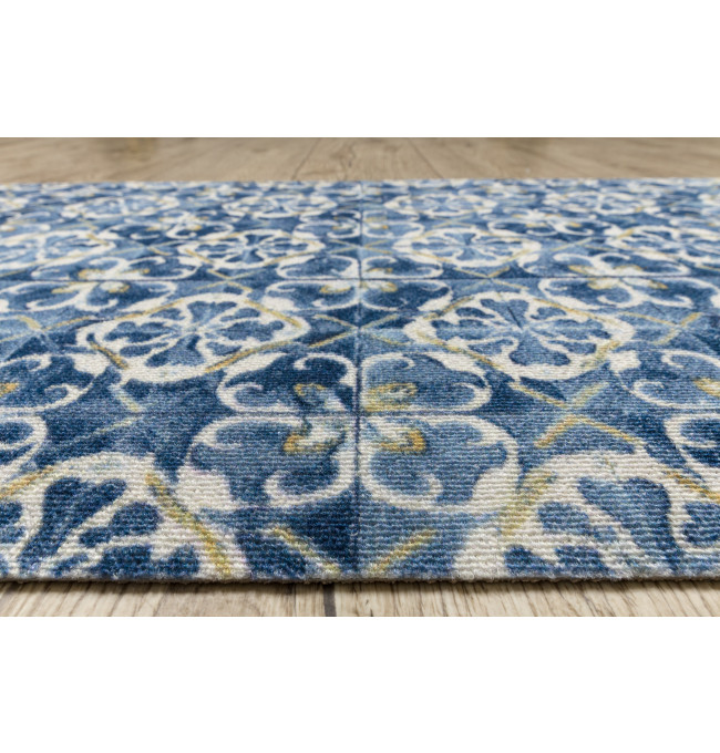 Protiskluzový běhoun DIGITAL lisabonský obklad, modrý / zlatý