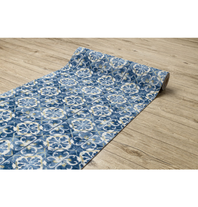 Protiskluzový běhoun DIGITAL lisabonský obklad, modrý / zlatý