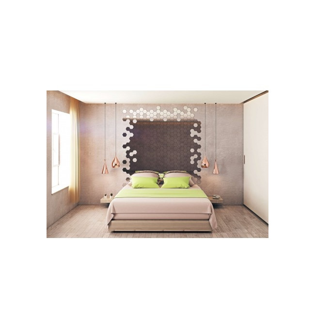 Zrcadlo HEX stříbrné