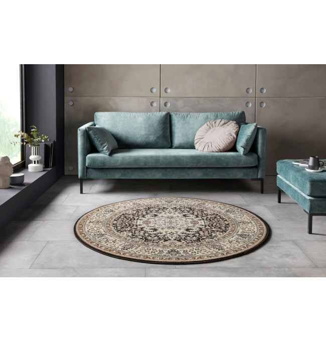 Koberec Hanse Home Mirkan Skazar Isfahan krémový / hnědý kruh