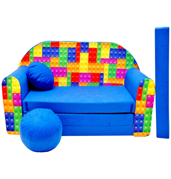 Dětská pohovka modrá lego