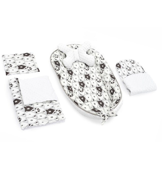 Dětské hnízdo 5v1 BEAR white/black